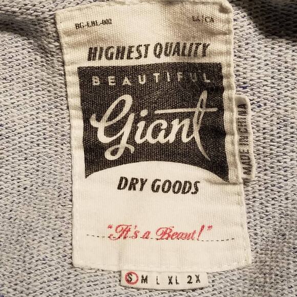 Beautiful Giant Full Zip Hoodie Size S Blue Heather Triangle Print Gorpcore Work - Picture 3 of 9